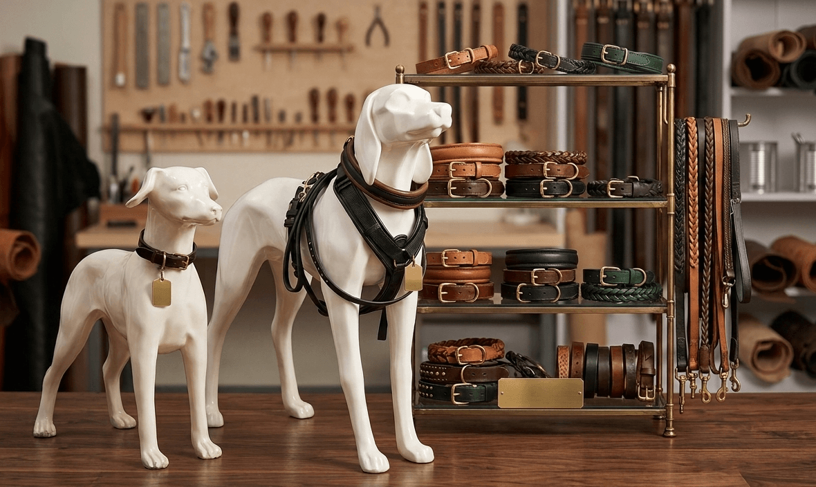 Leather pet accessories