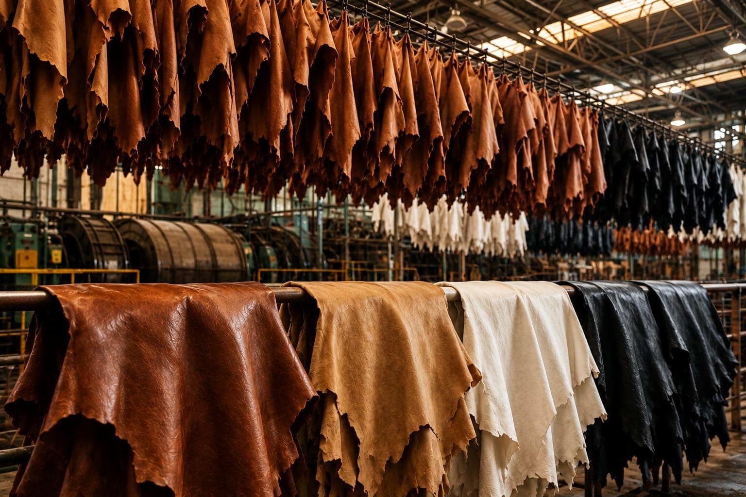 Hides drying at the Kings International in-house tannery, Kanpur