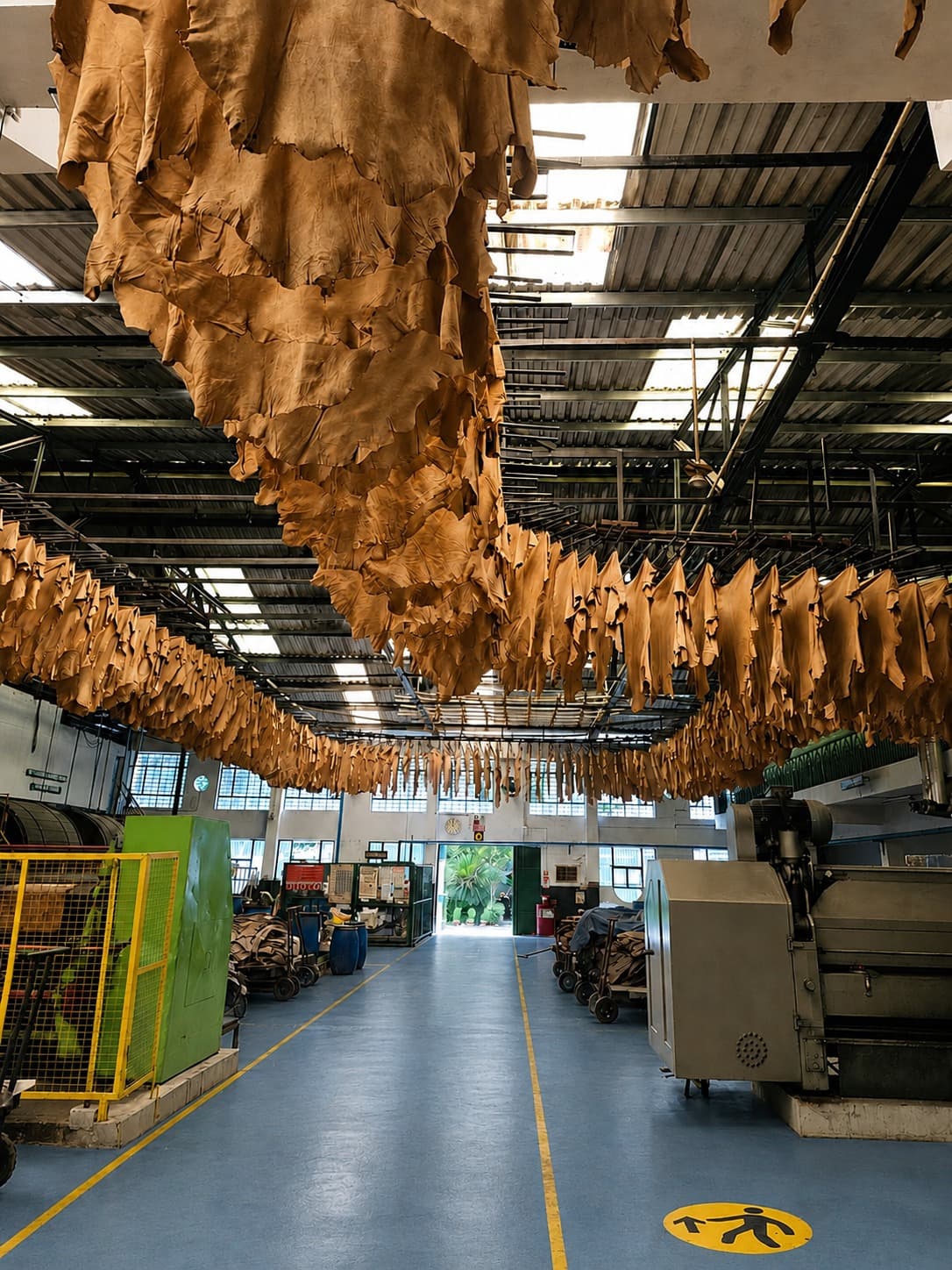 Hides drying at the Kings International in-house tannery, Kanpur